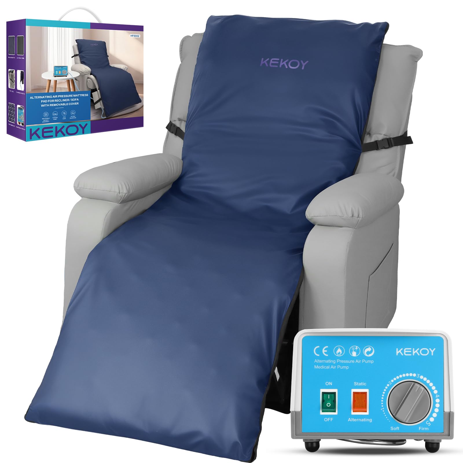 Kekoy Alternating Air Pressure Mattress Pad for Recliner Chair