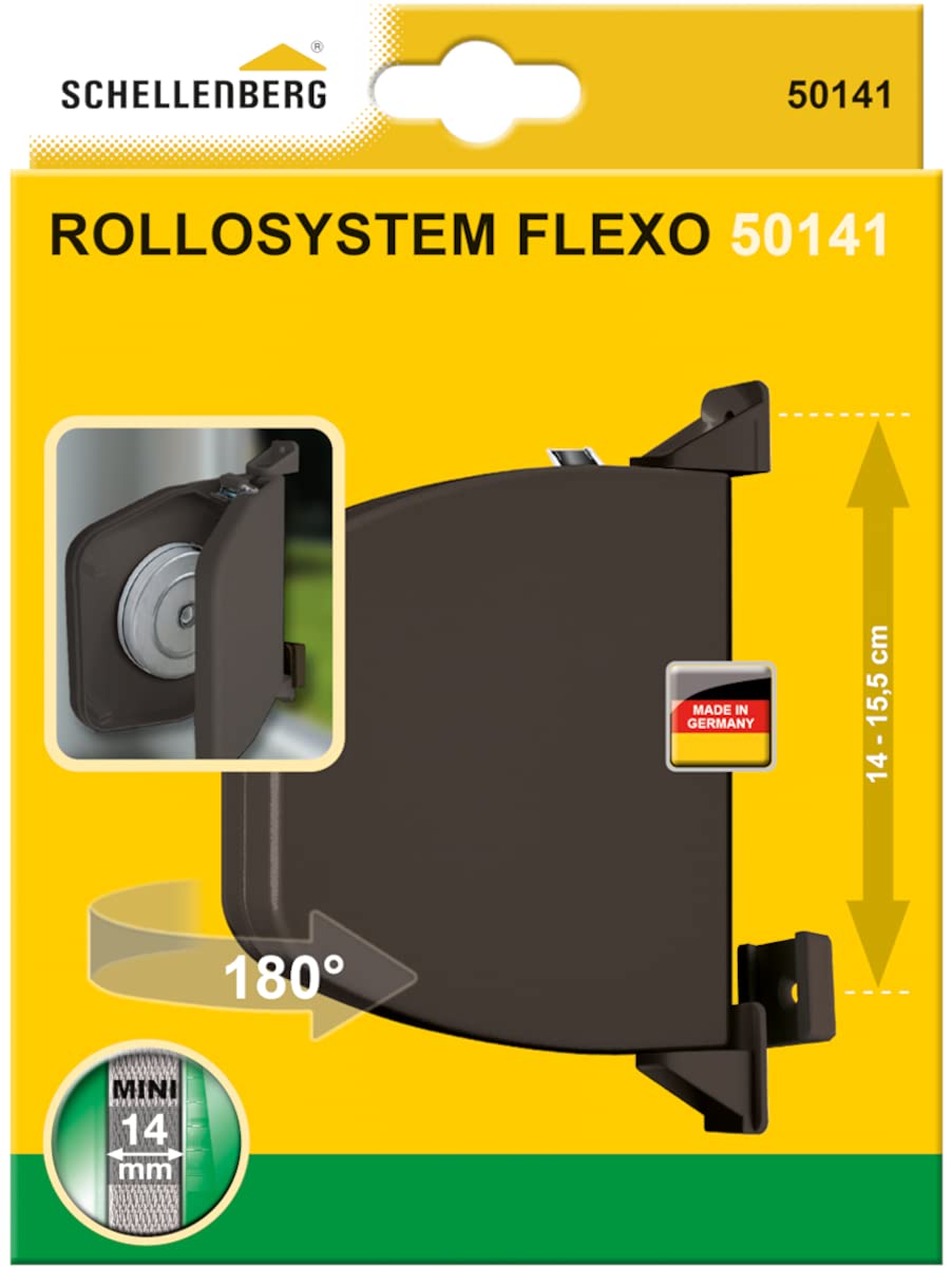 Schellenberg50141 Brown Flexo Mini Folding Shutter Roller Blinds 14cm to 15.5cm Hole Spacing 180 Degree Swivel, Spaziatura dei fori 14-15,5 cm