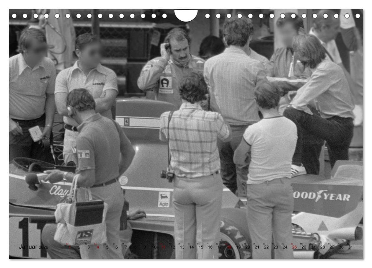 Grand Prix - Formel-Rennen 1972-1977 (Wandkalender 2026 DIN A4 quer), CALVENDO Monatskalender: Formel-Motorsport an Nürburg- und Hockenheimring, in Nivelles und Zolder in klassischem Schwarz-Weiß