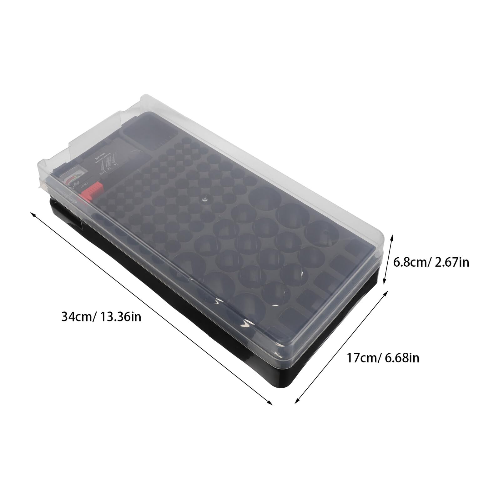 Contenitore Portabatterie Portatile Tester Led, Custodia Organizer per Batterie Aa Aaa, Scatola Salvaspazio in Plastica Trasparente per Uso Domestico e Viaggio