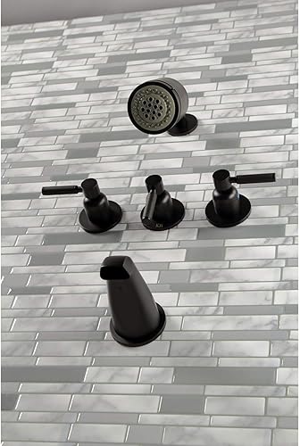 Miniatura 7 de Kingston Brass KBX8136DKL Kaiser - Grifo para bañera y ducha, níquel pulido, 7.13 x 14.13 x 5.13 pulgadas