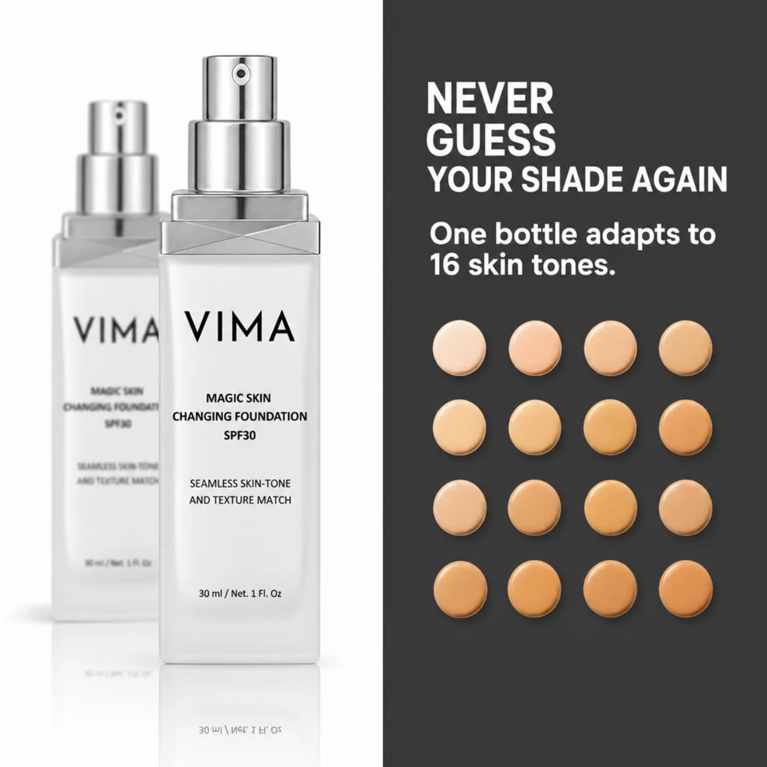 Vima Color Changing Foundation for Mature Skin, SPF 30