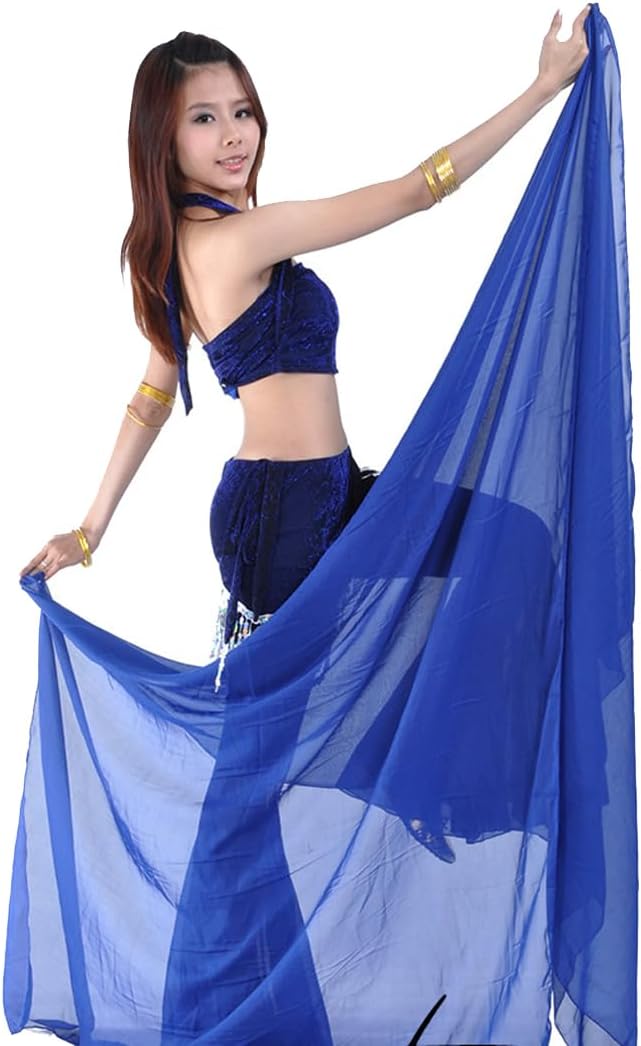 98in x 47in 100% Chiffon Hand Scarf for Belly Dance Costume Outfit - Throwing Scarf - Image 2
