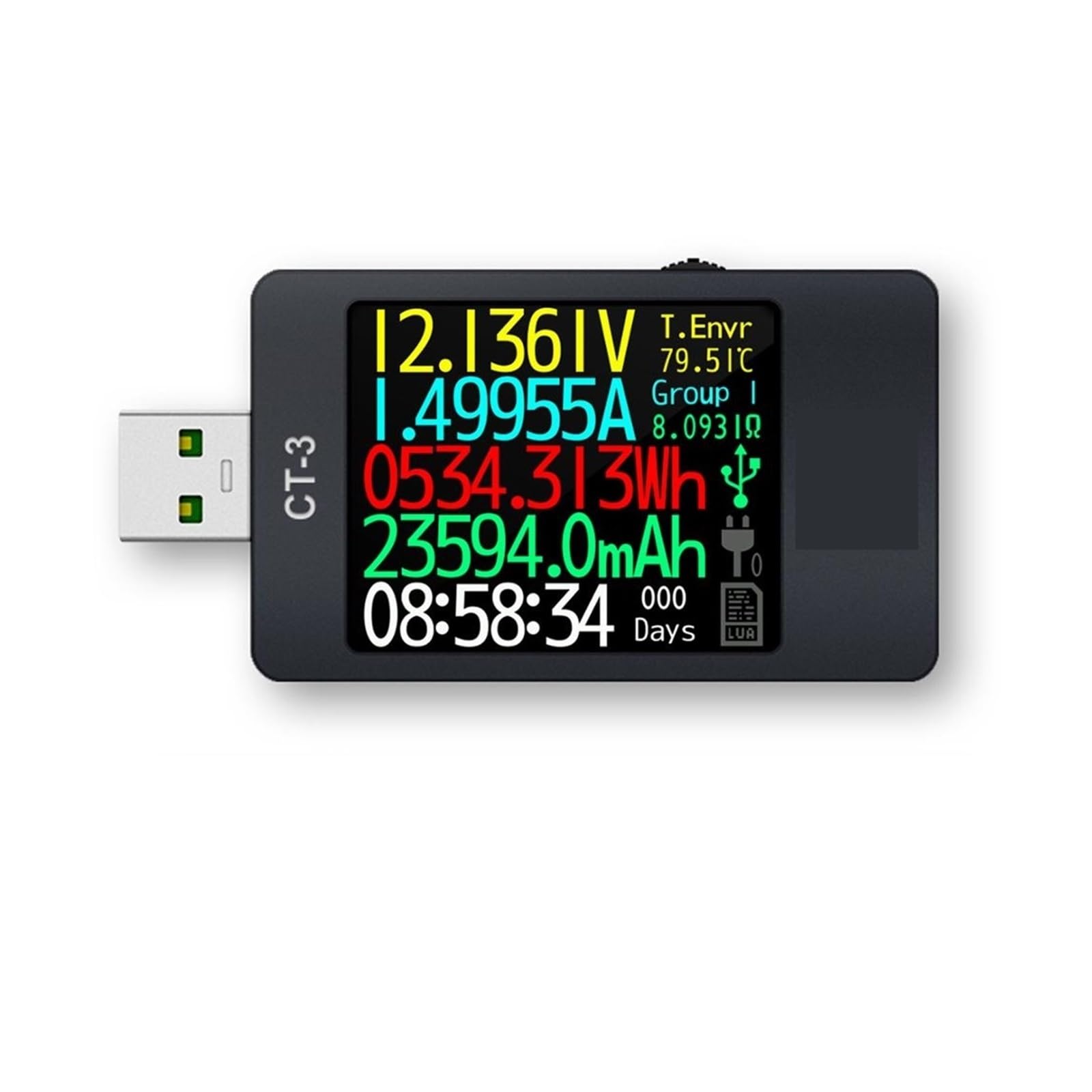 Tester USB Miernik mocy USB 3.1 Multimetr cyfrowy Tester prądu Detektor napięcia Interpreter Zintegrowany DC 26V 6A(C3)