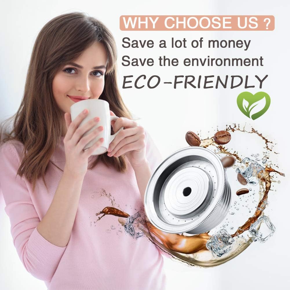 CAPMESSO Coffee Capsule, Reusable Coffee Pod Stainless Steel Refillable Capsules Compatible with Vertuoline GCA1 and Delonghi ENV135S(8OZ- The Newest Version)