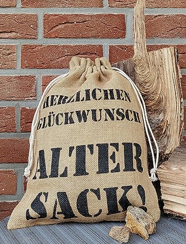 1 Geschenkbeutel Alter Sack Herzlichen Glückwunsch, Geburtstag, Jubiläum (40x30 cm)