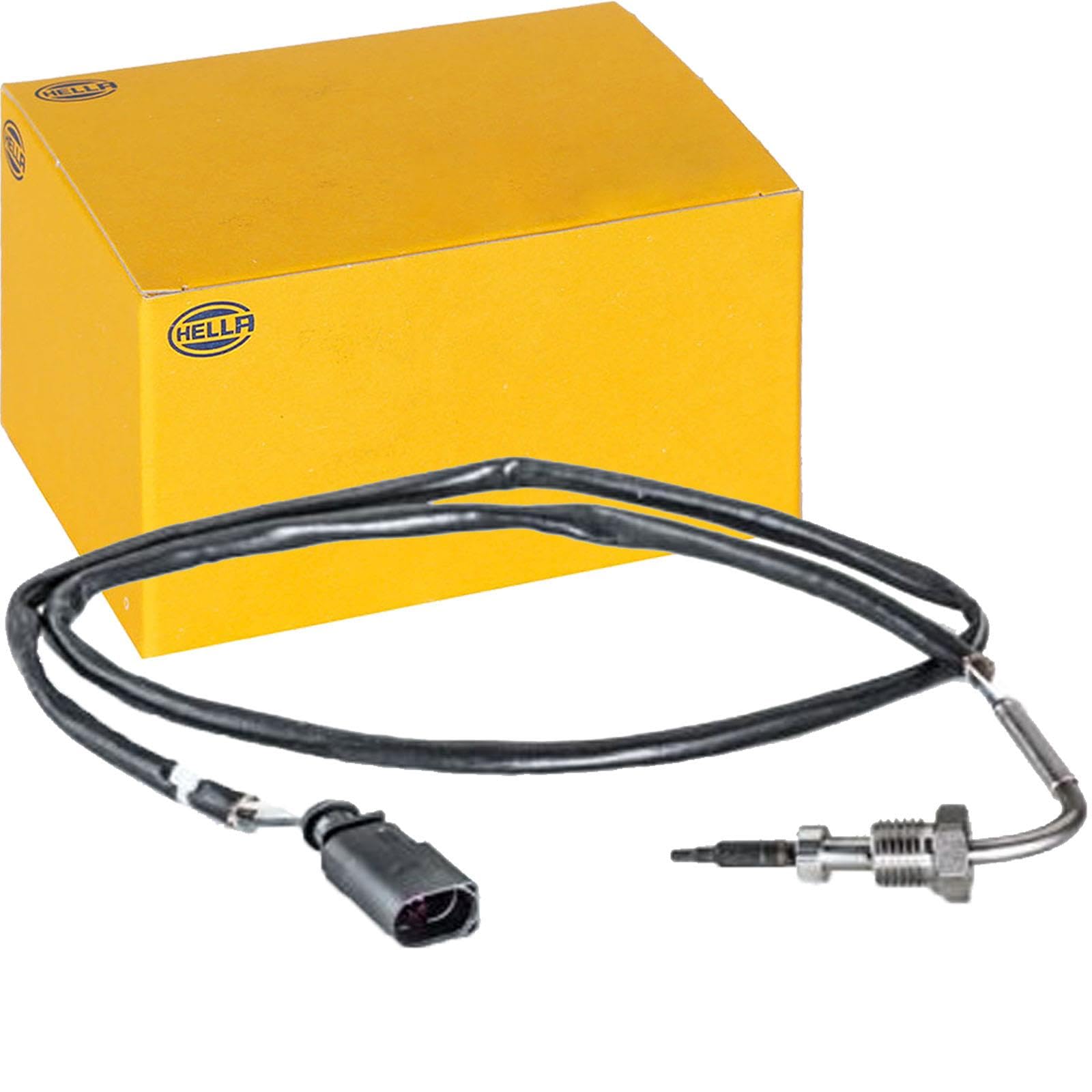 HELLA 6PT 014 494-431 Sensore, Temperatura gas scarico, 2a... poli, avvitato, Cavo 850mm | Compatibile con: VW BEETLE, BEETLE Cabriolet, GOLF VI, GOLF VI Van