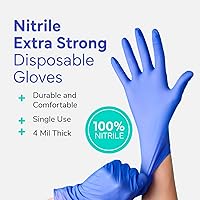 Vista 2 de OWELL® Blue Medical Exam Nitrile Gloves – Disposable Gloves for Dental & Medical Use, Powder-Free, Latex-Free, Chemo Rated