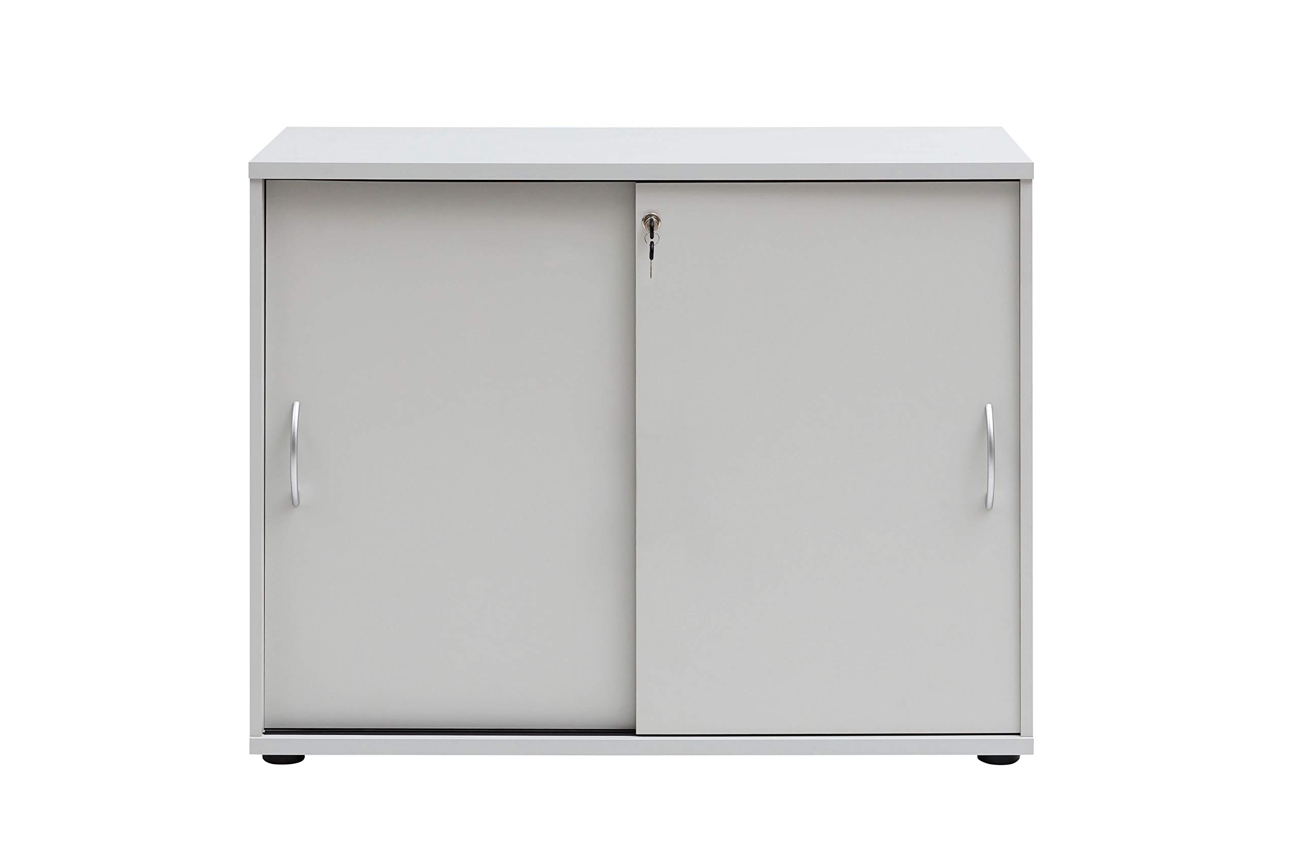 Möbelpartner Aktenschrank, lichtgrau, ca. 100,0 x 39,5 x 77,4 cm