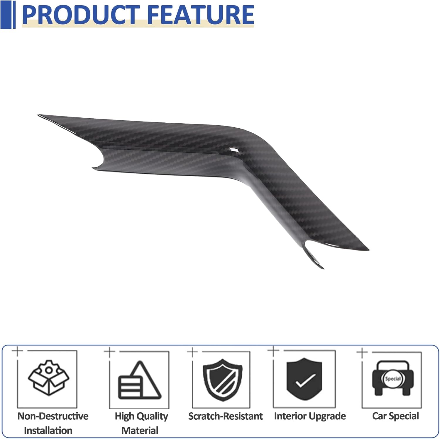 Daeiclru Center Console Gear Shift Panel Side Trim Cover Compatible with Jaguar F-Type 2013-2024, ABS Car Gear Shift Right Side Trim Strip, Interior Accessories (Carbon Fiber Pattern)