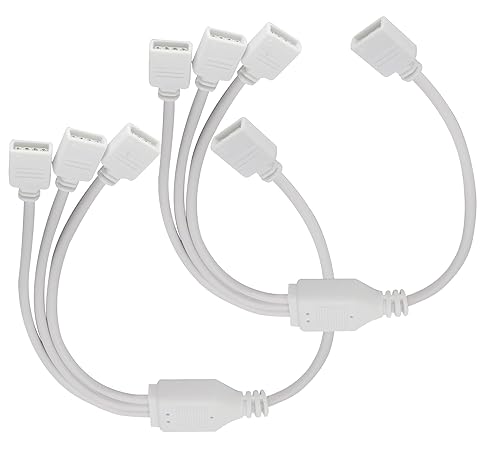 Cable divisor en Y de 4 pines, divisor en Y, cable divisor LED, conector de tira LED flexible para SMD 5050 3528 2835 RGB tira de luz LED [11.8