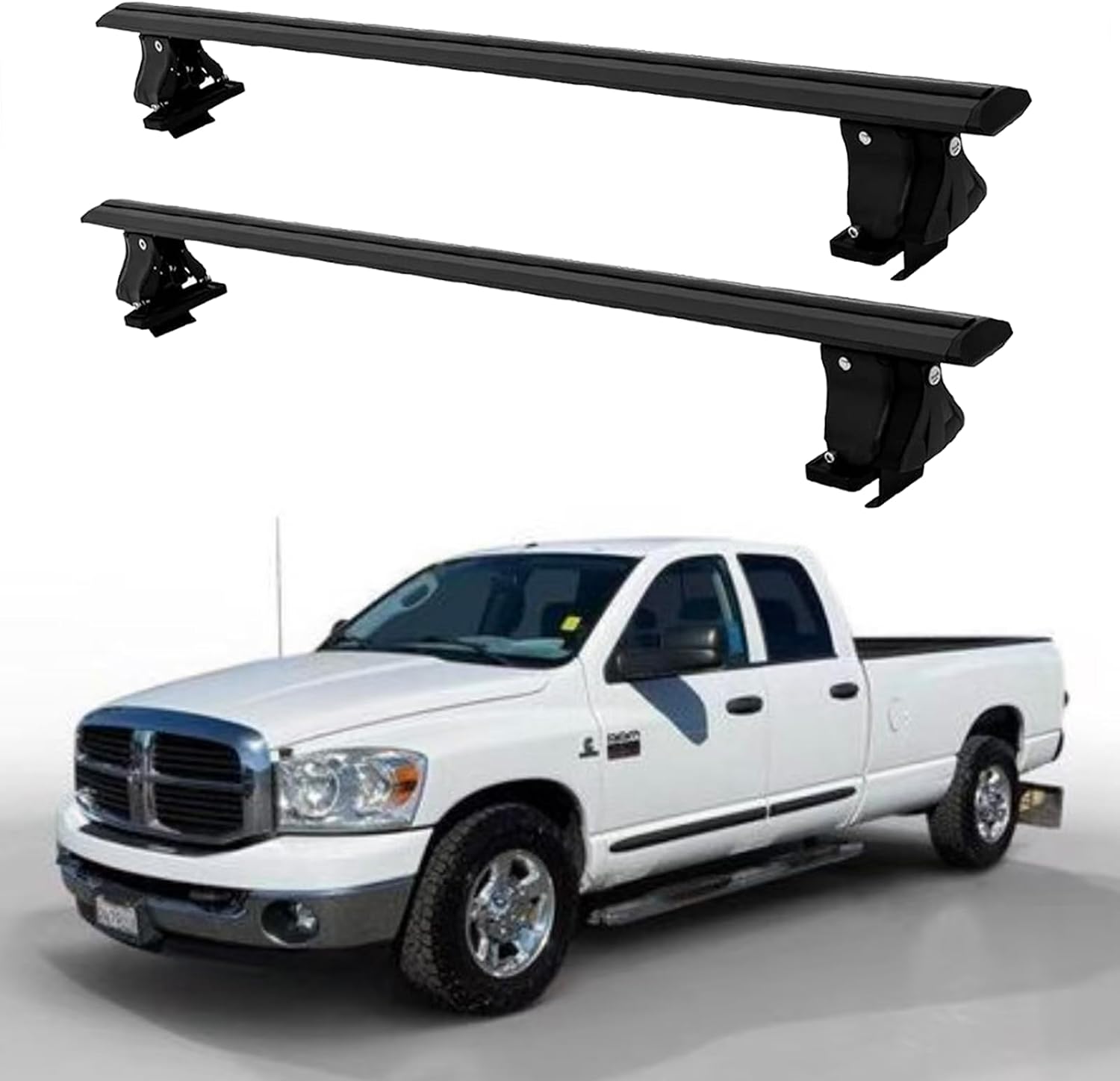SSTXRJS Lockable Aluminum Roof Rack Cross Bars for Dodge RAM 2500 (2003–2007)