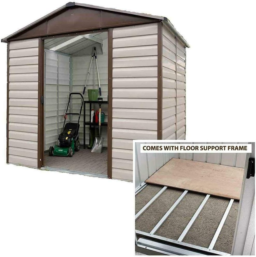 YardmasterShiplap 8x6 Apex Metal Shed & Steel Floor Frame - Assembly Available