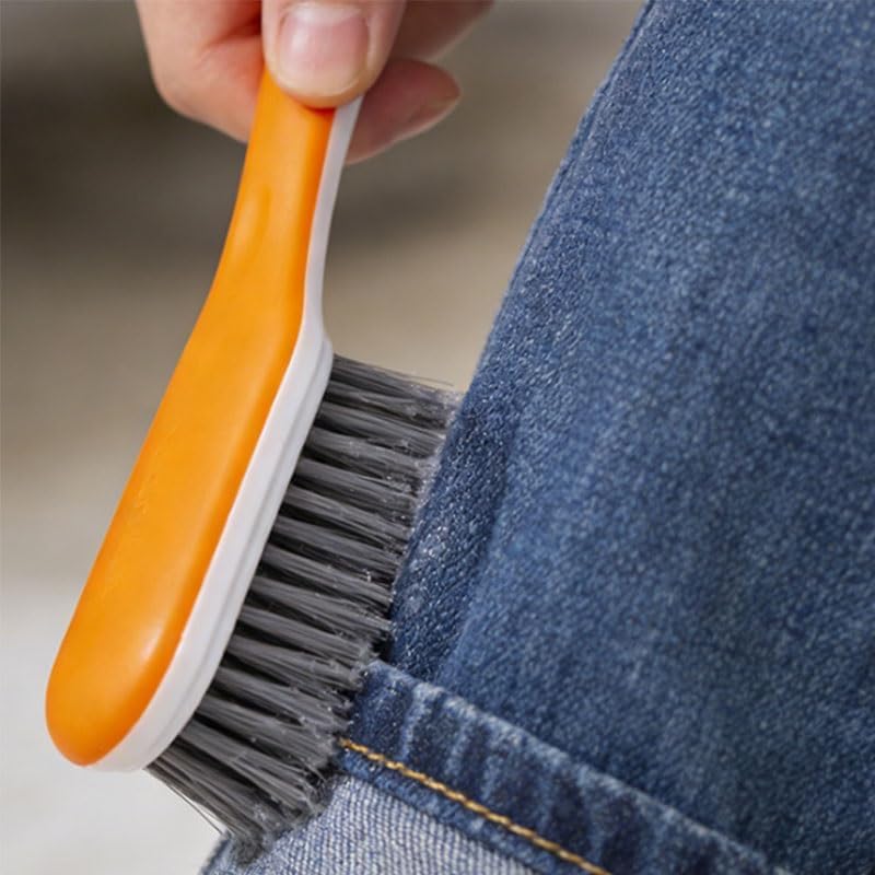 Nylon Black Silk Shoe Brush Long Handle for Household Use(Orange)