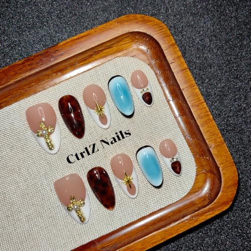CtrlZ 3D Handmade Luxury Almond Press On Nails – Amber