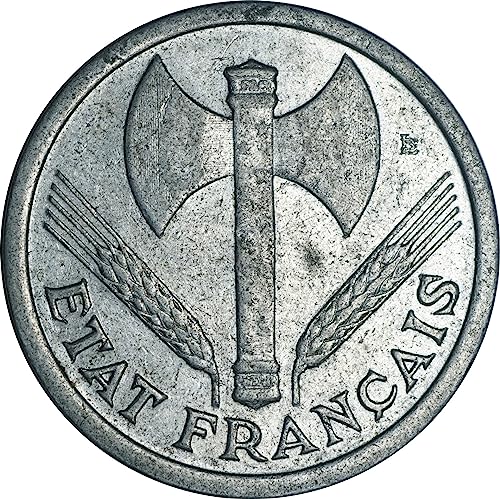 1942-1944 Vichy State 2 Franc Coin. WW2 France German Army