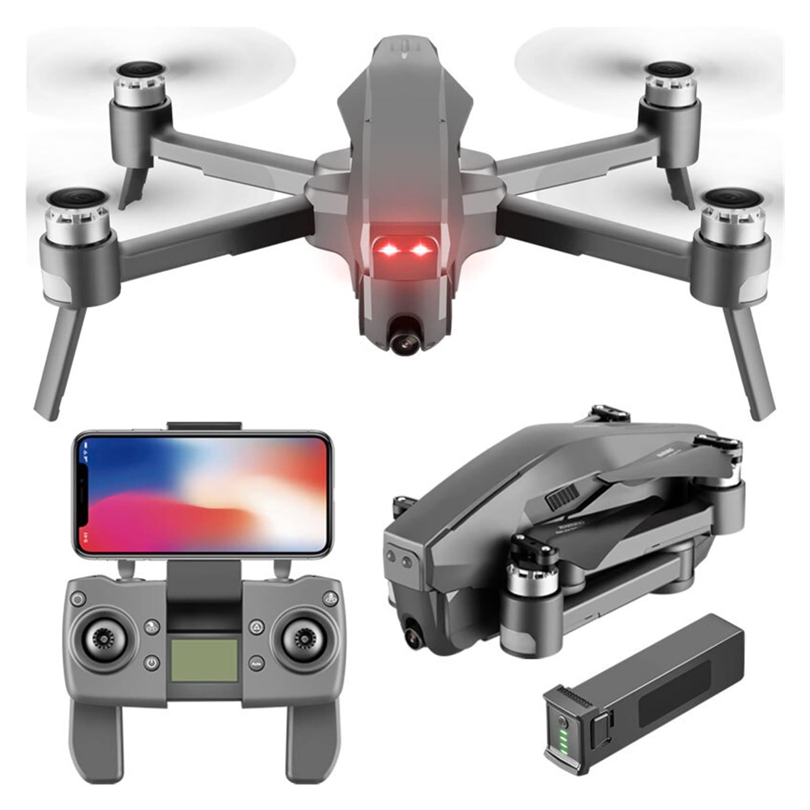 M1 Drone GPS Quadcopter z kamerą 4K HD 1,6 km WIFI Wideo na żywo 1,6 km Odległość kontrolna Lot 25 minut dronem z dronem kamery (Kolor: dron z kamerą 4K)