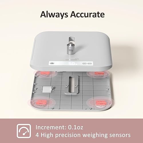 Miniatura 6 de Báscula multifuncional para bebés y mascotas, pesa hasta 330 libras, digital con función de sujeción, medición de altura, 5 unidades, pantalla LED