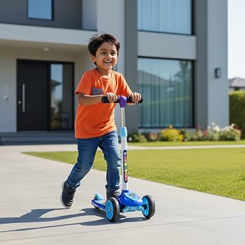 Toyzone Kids Kick Scooter – Foldable & Adjustable with Rear Brake, Skateboard Style – for Age 5+ Years, Toyzone Paw Patrol Kids Kick Scooter