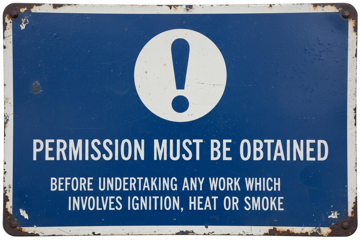 Wall Decor Permission Must Be Obtained - Mandatory Sign (ii) Metal Sign 8x12Inch Clear Signage For S, Fences Vintage Signs Aluminum Plates Printed