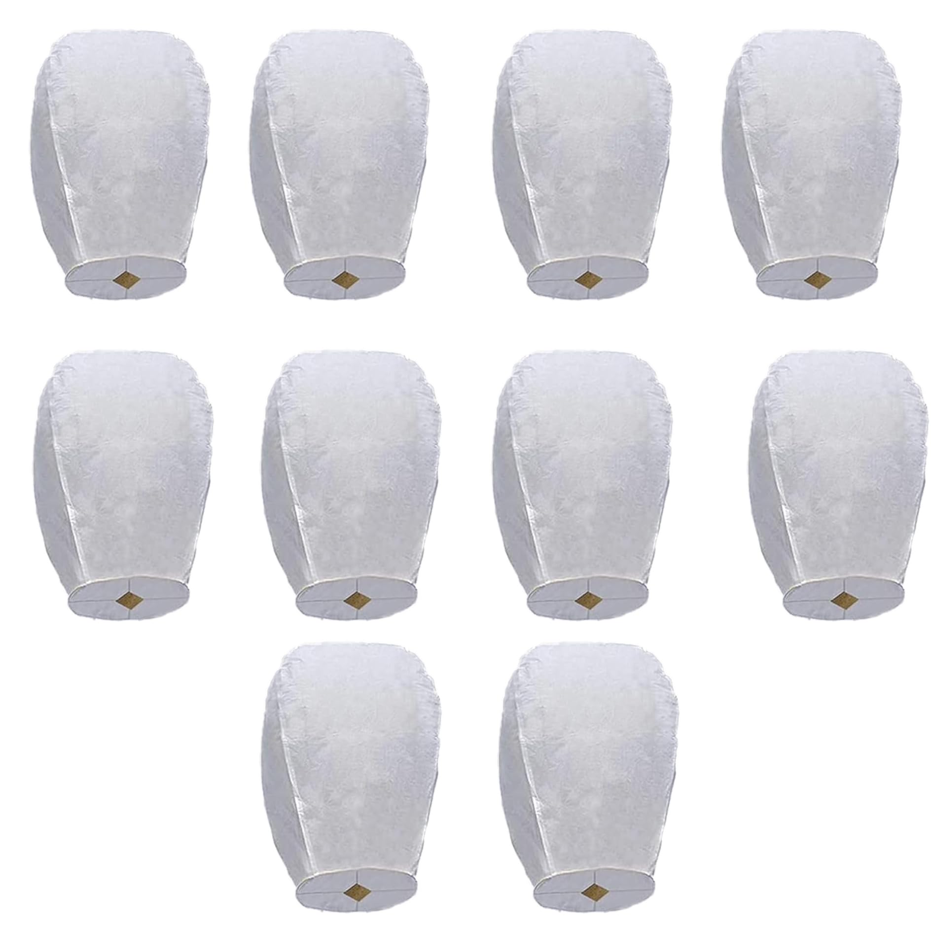 20 Lanternes Célestes Chinoises Volantes - Blanc - 100% Biodégradable - Pour Mariages, Anniversaires, Fêtes