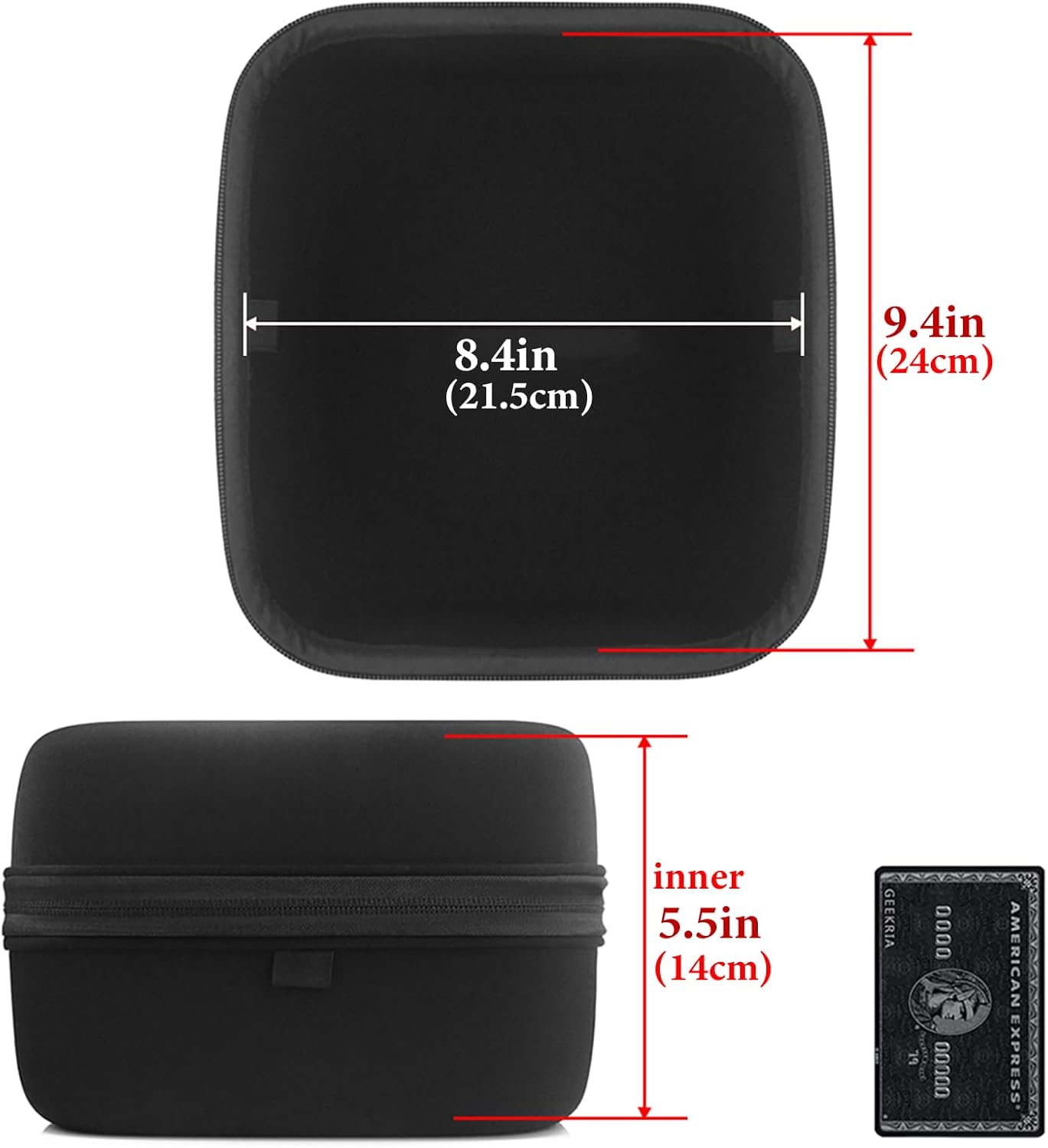 Geekria Shield Case for Large-Sized Over-Ear Headphones, Replacement Hard Shell Travel Carrying Bag with Cable Storage, Compatible with Audio-Technica, Denon, Sony Headsets (Black) - Image 4