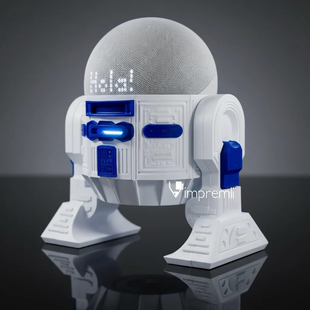 Android Rus-T1 Stand Speaker Compatible with Alexa Echo Dot 3 Gen, 4 Gen, 5 Gen, HomePod mini, Google Home Mini/Nest Mini y genericos (White/Blue)