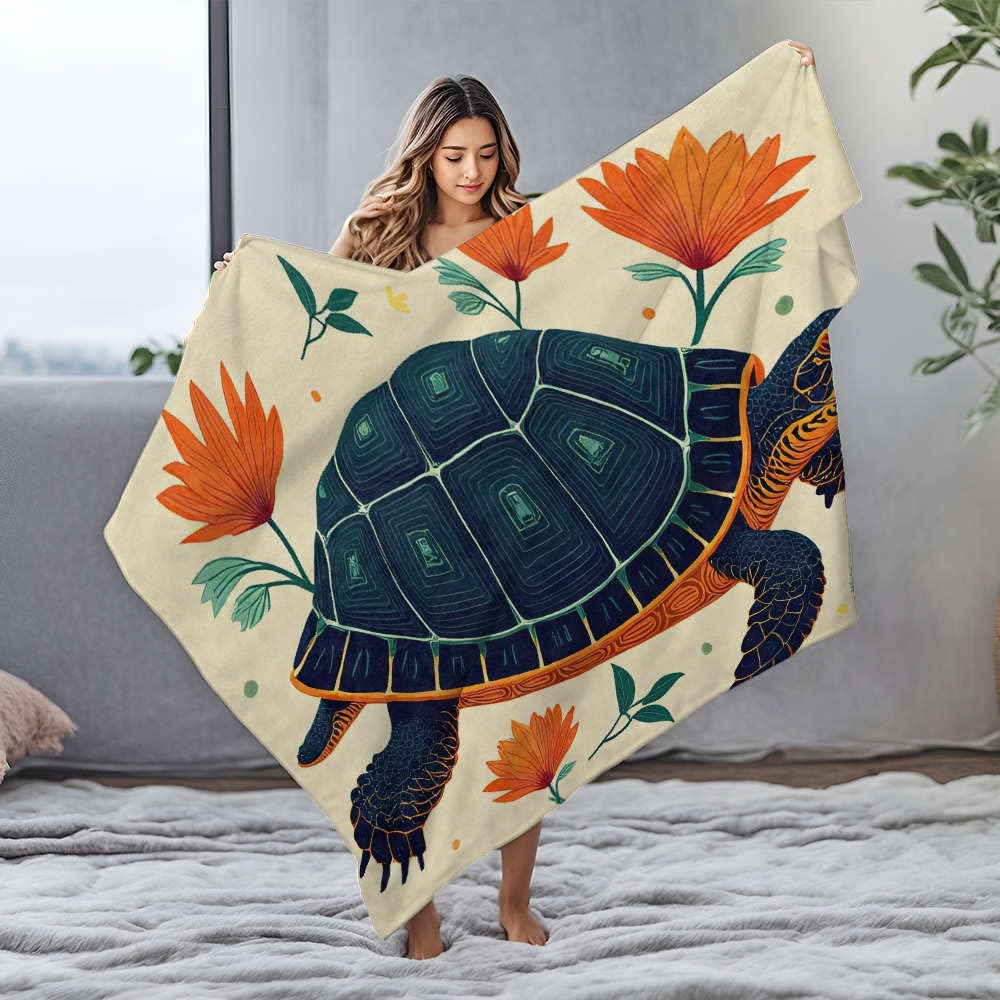 Couverture flanelle tortue pour s'emmitoufler devant un film