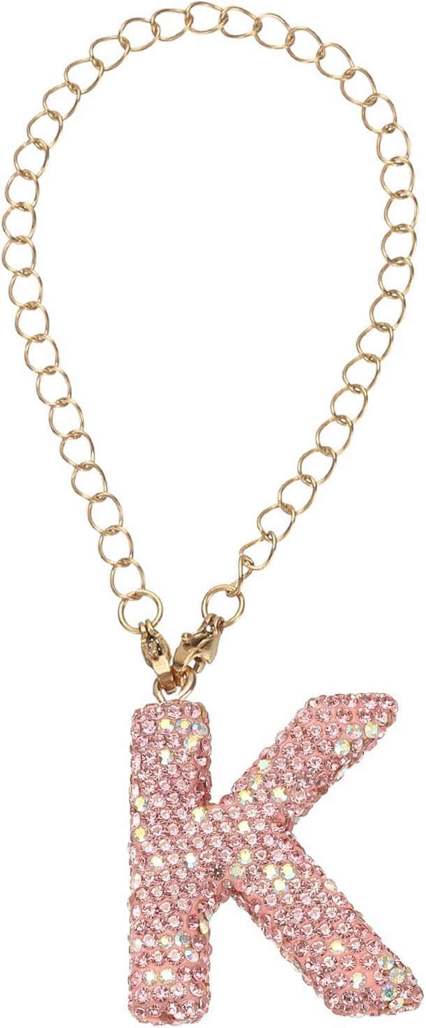 MECCANIXITY Initial Letter Cup Charm Accessories Glitter Cute Bling Rhinestone Keychain Handle Charm for Women