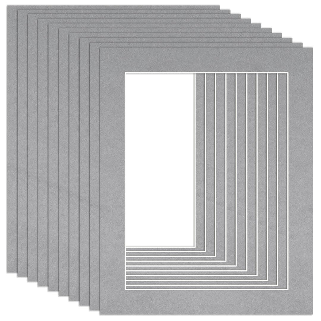 Procut Global 20x16" Silver Picture Mounts to Fit 16x12" Aperture - Precision Cut Cardboard Photo Mount - Ideal for Frames, Prints, Artwork & Certificates - Sizes & Colours Available - 10 Pack โ image 1