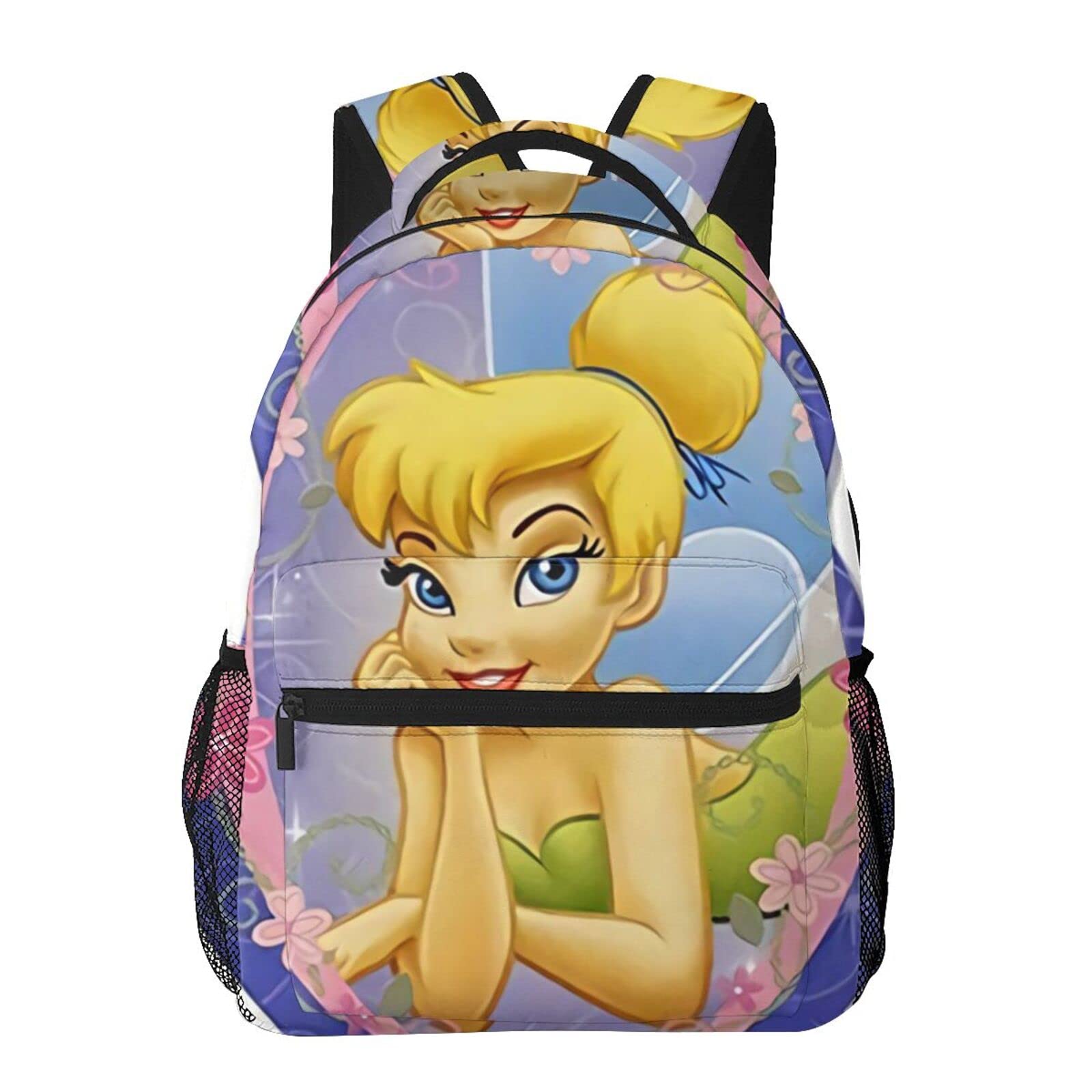 LawenpBackpacks Tinker Bell Function College Canvas Book Bag Travel Hiking Camping Outdoor Canvas Daypack for Women Men