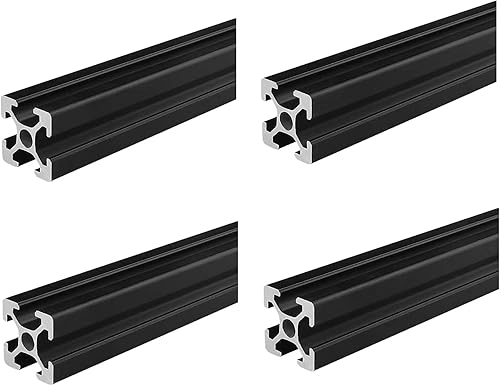 Coavoo 4 Stück Aluprofil 20x20 Alu Profil 550mm T Typ Schwarz Aluminium Profile 