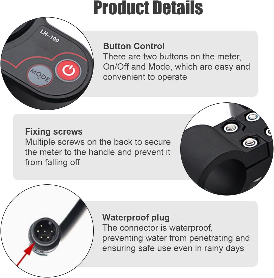 Waterproof 6-pin connector for the display throttle