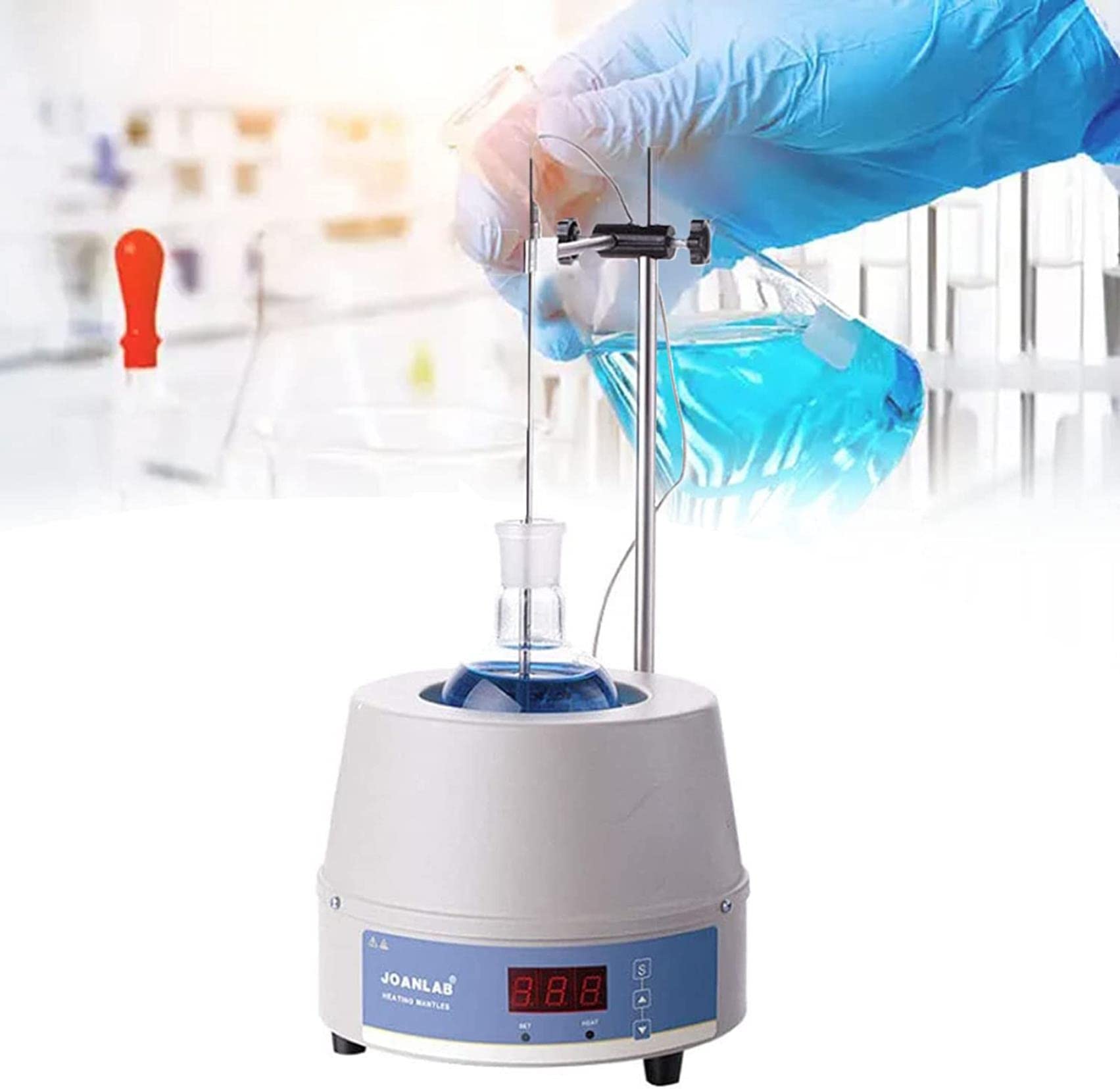 Equipo De Laboratorio Agitador Magnético Manta Calefactora, 100/250/500/1000/2000 Ml con Agitador Magnético Placa De Agitación Magnética Digital Manga 100-2400 W para Lí,100ML