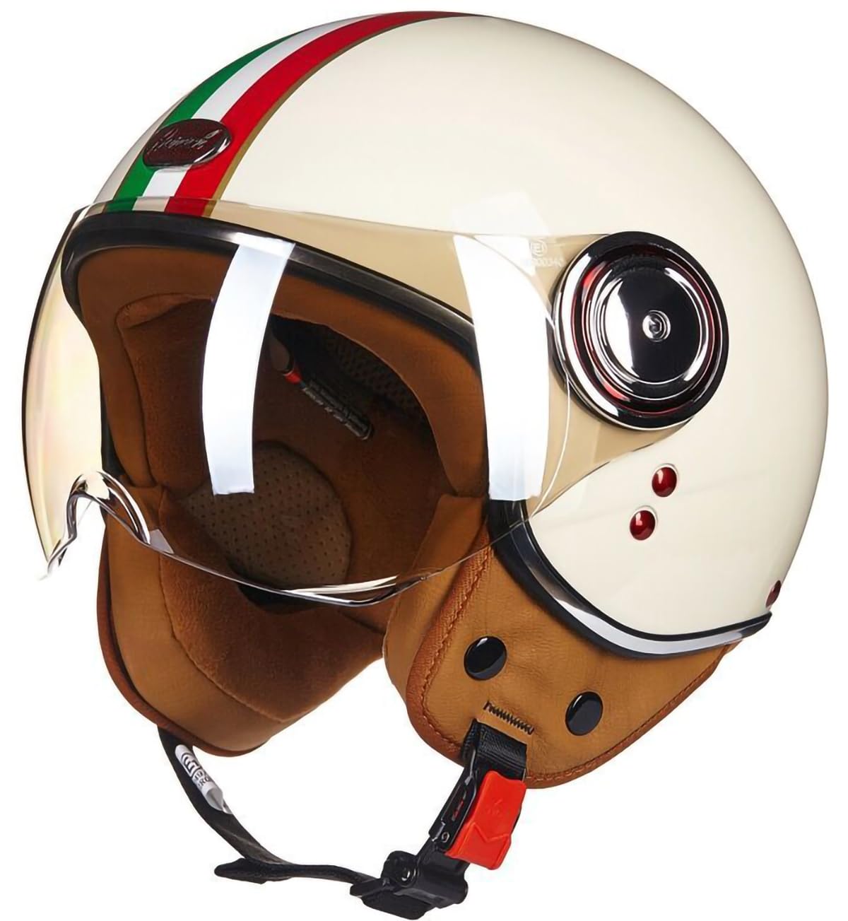 Casco Moto Vintage Casco Jet para Moto Vespa con Visera Solar Cruiser Scooter Motocicleta Medio Casco Cascos Ciclomotor Aprobados por Dot/ECE para Adultos,Hombres Y Mujeres C,M