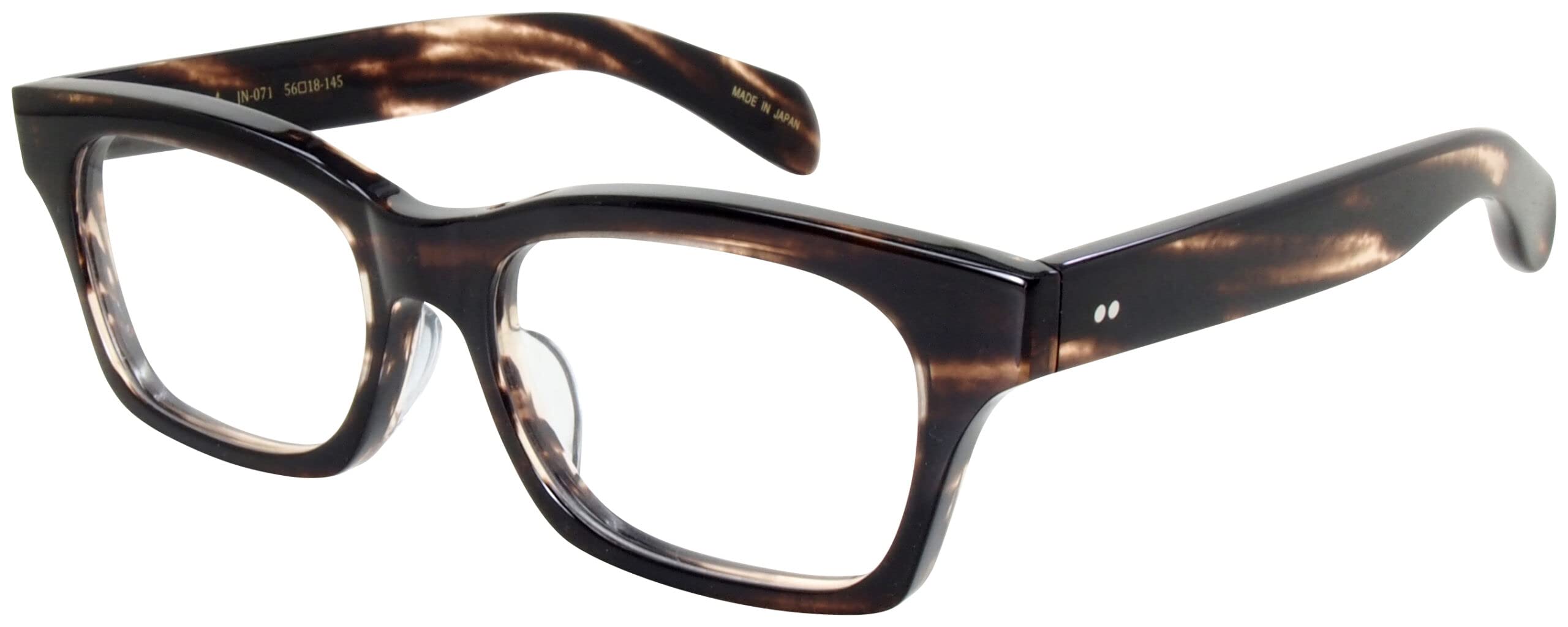 越前國甚六作 大きい 太め セルロイド メガネ フレーム クラシカル スクエア ブラウン ササ メンズ 鯖江 眼鏡 職人 ブランド 日本製 JN 071 3 56 Amazon | [越前國甚六作] 大きい 太め セルロイド メガネ フレーム