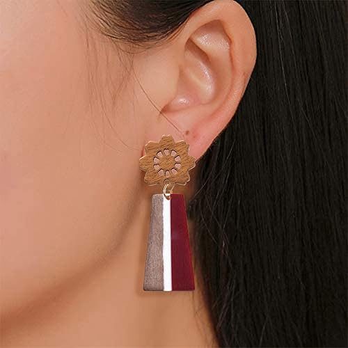 Vista 41 de Airssory 5 pares de aretes ovalados de latón chapado en oro de 18 quilates de 0.689 x 0.512 in para mujer, aretes para hacer joyas