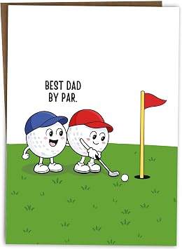 BYANIKA Father's Day Card | Funny Golf Golfer Golfing | From Step Daughter, Son | For Dad, Father, Daddy, Papa, Husband, Grandad, Grandfather, Stepdad, In Law, Uncle