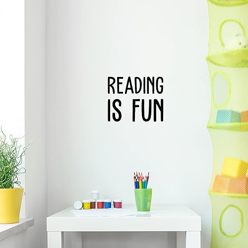 Miniatura 4 de Calcomanía de vinilo para pared, lectura es divertida, 16.3 x 20 pulgadas, moderna inspiradora positiva cita para aula, sala de estar, sala de