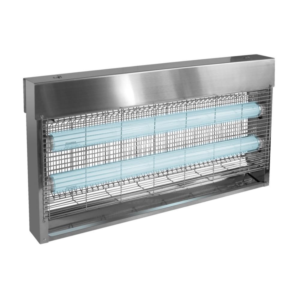 JVD Insektenvernichter elektrisch Für Profis, Edelstahl, 120 m², 3800 V, LED 12W