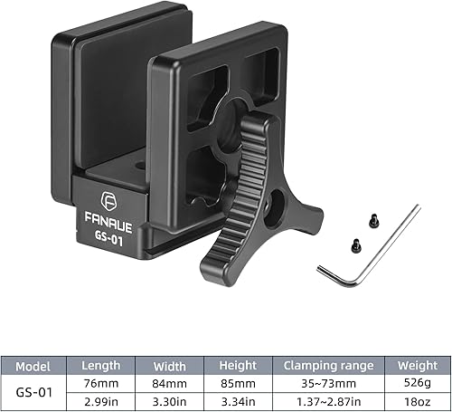 Miniatura 8 de FANAUE GS-01Arca Swiss Soporte para Silla de Rifle, Abrazadera de Trípode de Caza con Placa de Liberación Rápida, Soporte de Trípode de Tiro,