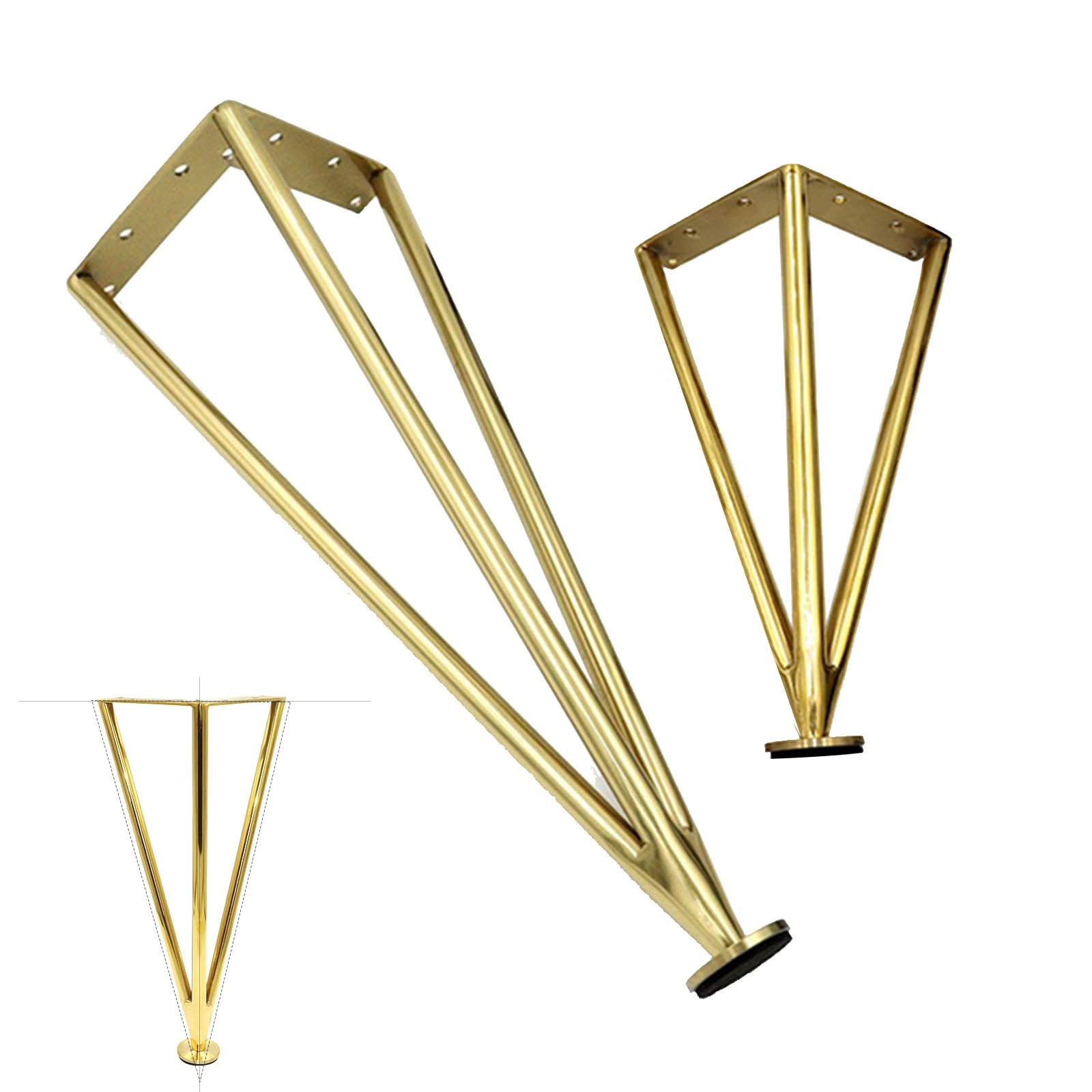 Patas para Muebles Metal Mesa Pies Patas de Metal Dorado Acero Inoxidable Reemplazable para Sofás Gabinete Sofá Silla Mesa de Centro 4 Piezas(Size:15cm(5.9in))