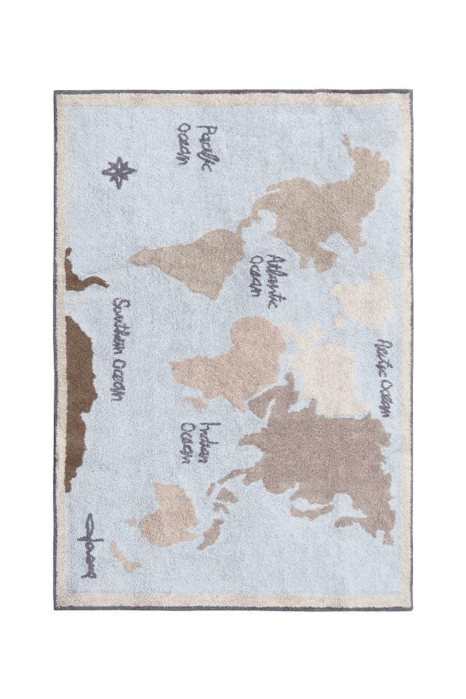 Amazon | Washable rug Vintage Map ラグ Lサイズ 洗える Lorenacanals