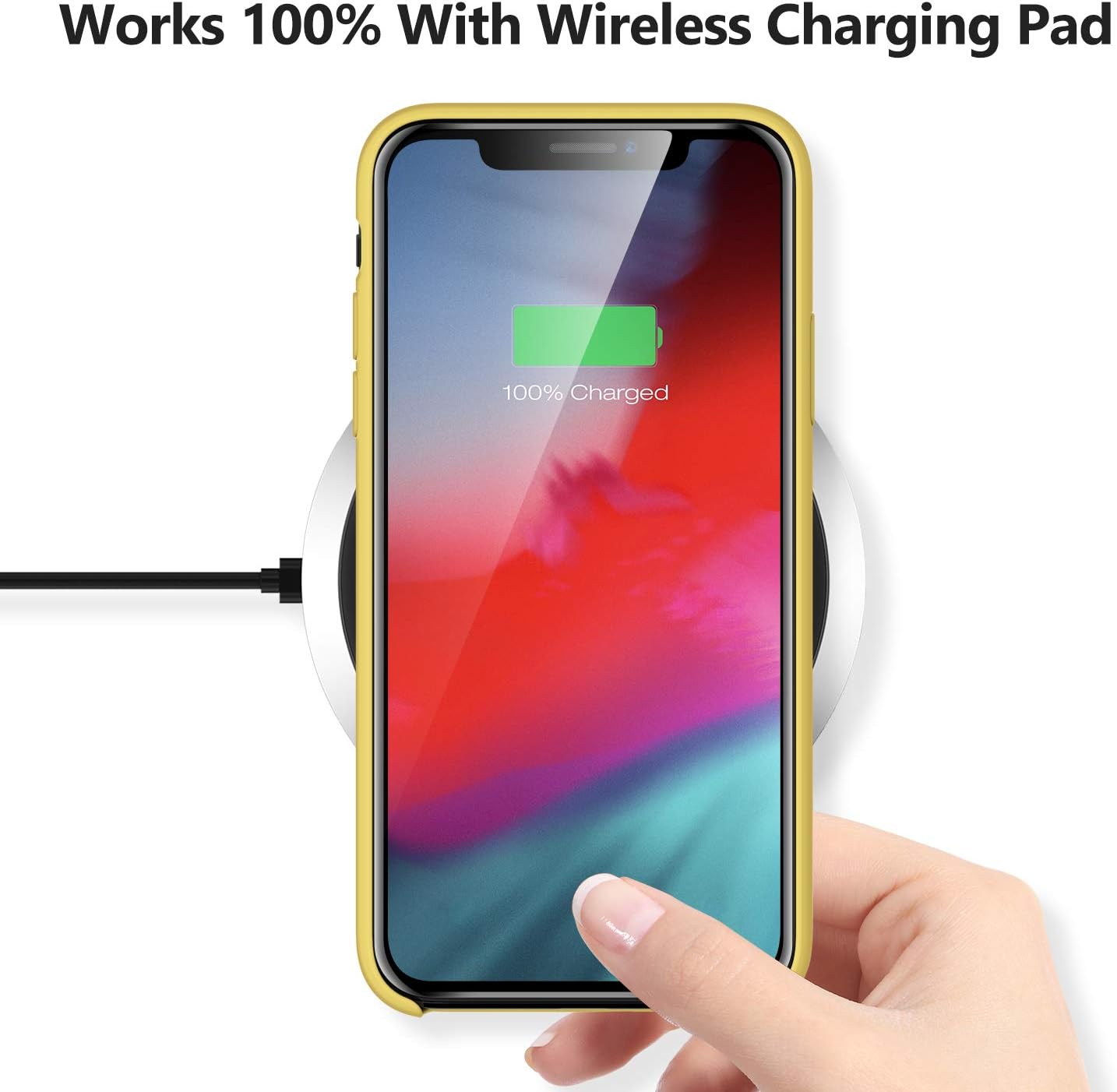 TORRAS [Love Series] iPhone Xs Max Case 6.5 inch, Liquid Silicone Gel Rubber Shockproof Case Soft Microfiber Cloth Lining Cushion Compatible with iPhone Xs Max 6.5" (2018), Yellow