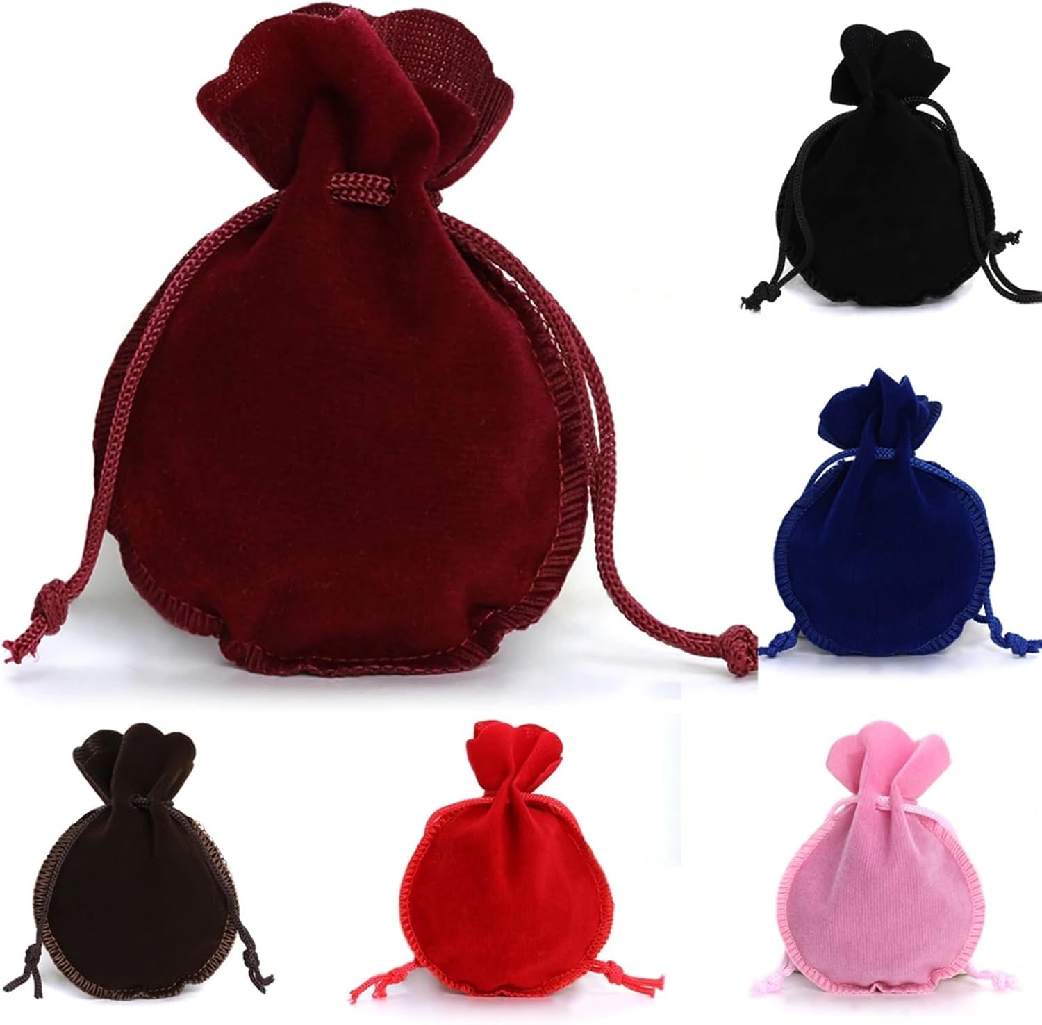 HongJP Velvet Drawstring Jewelry Pouches 80 Pcs/lot Velvet Drawstring Jewelry Bags Colorful Gourd Shaped Storage Pouches Portable Gifts Display Packaging(Royal Blue)