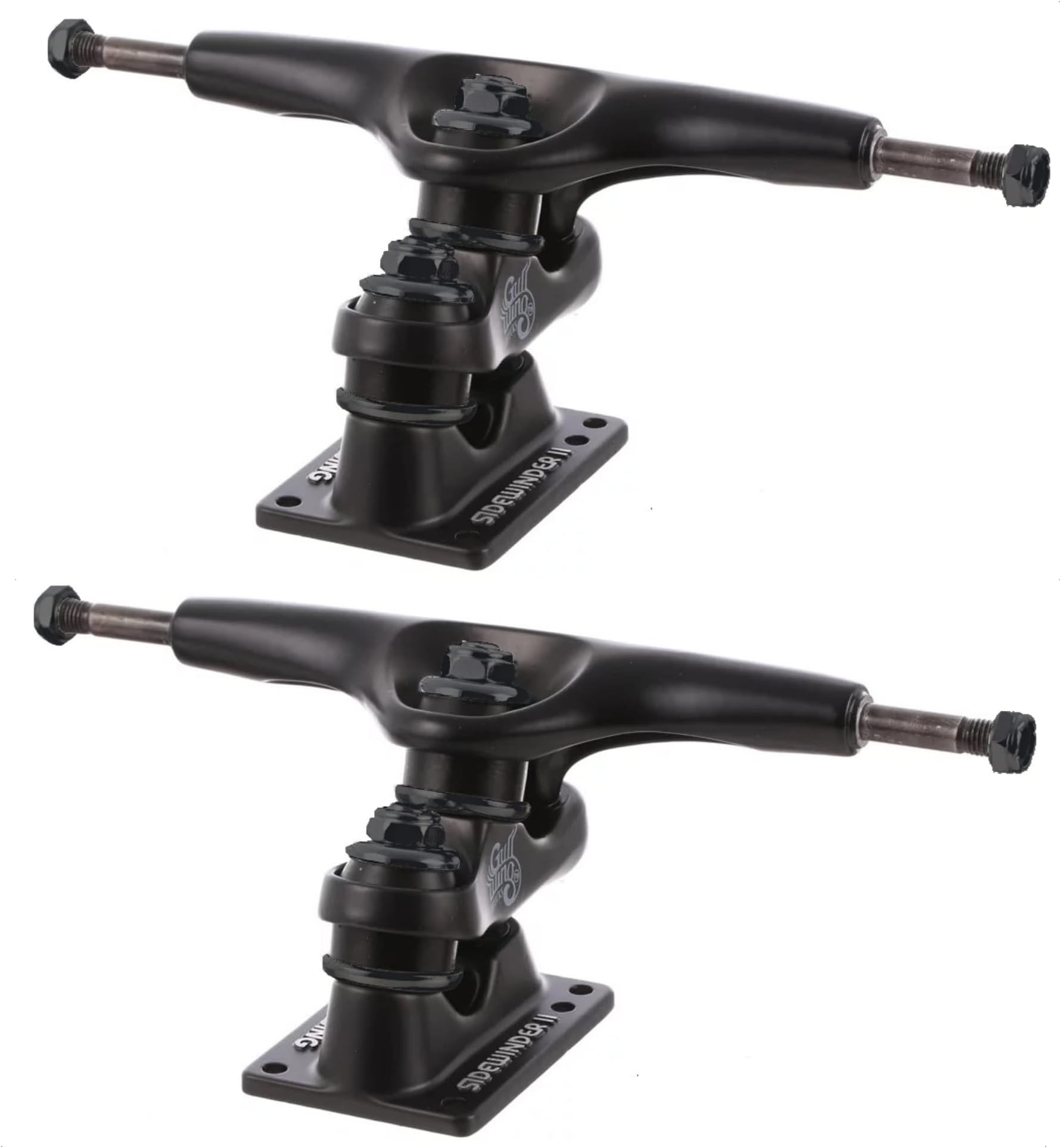 Gullwing Sector 9 Sidewinder II Longboard Skateboard Double Kingpin Trucks, Black, 159mm Hanger 9" Axle (Set of 2)