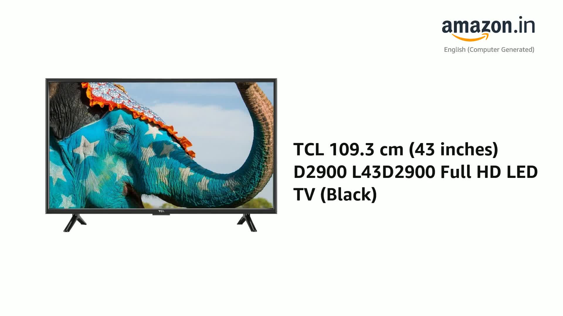 TCL 109.3 cm (43 inches) D2900 L43D2900 Full HD LED TV (Black