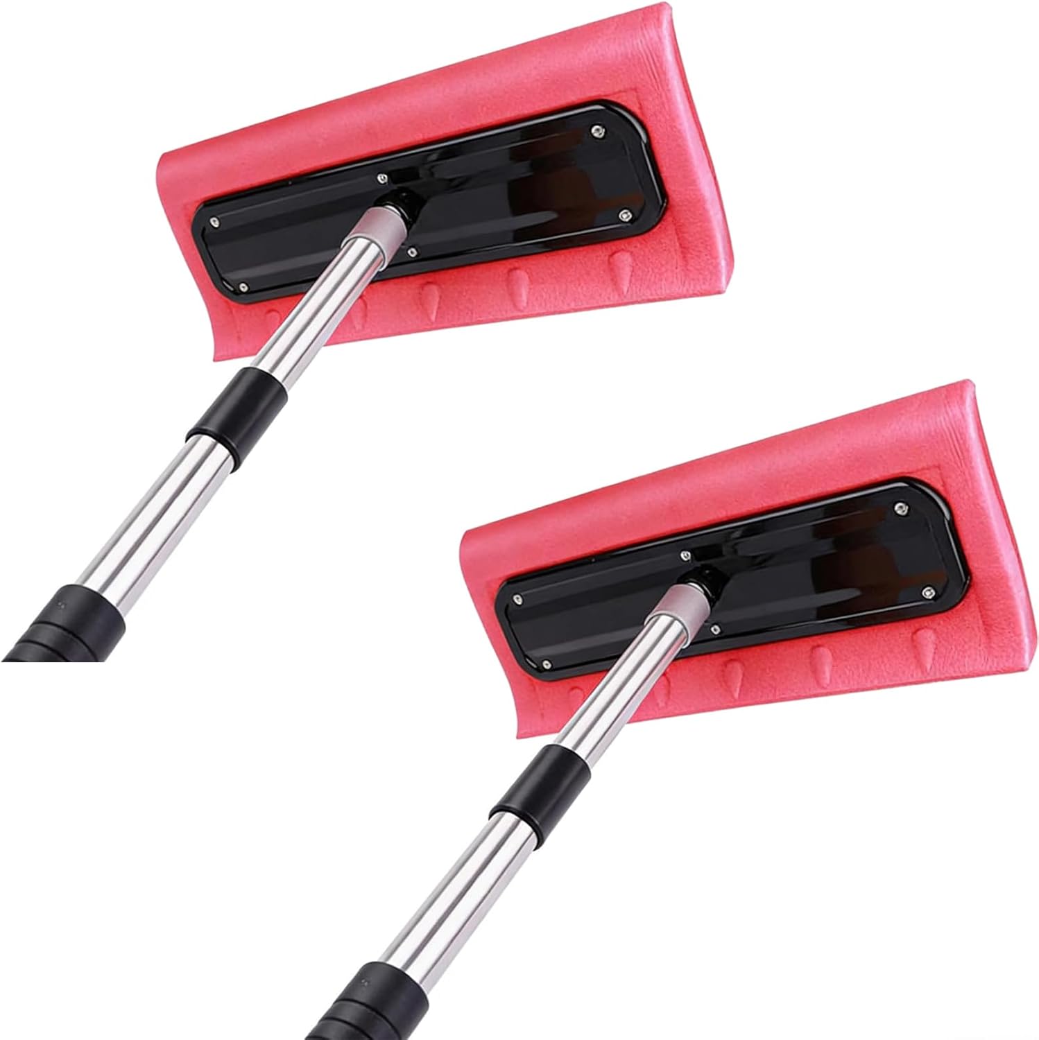 Snow Roof Rake - Foam Broom Scraper for Clearing, Roof Snow Scraper Pusher, Foam Clearing Tool with Hold, Winter Rake Set with Balance, for Windshields, , Solar Panels and Shingle Overhangs (2PC)