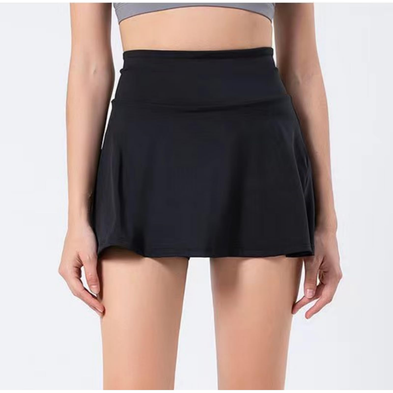Jupe Short Femme Femmes Jupe De Tennis Dancing Pocket Jupe Courte Fitness Shorts Taille Haute Running Sport Pantalons-Gris 1-m