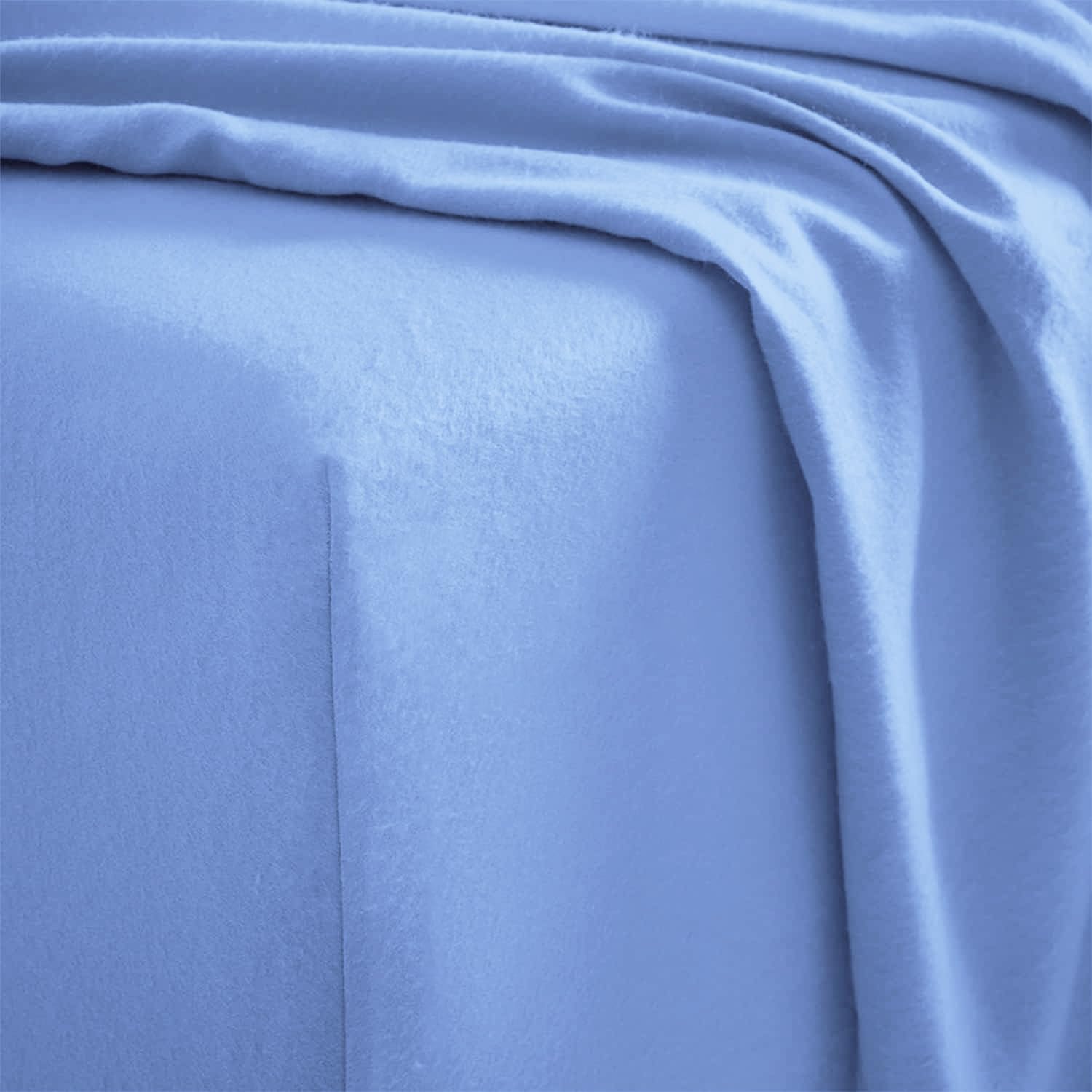 Amigozone Blue 100% Brushed Cotton Extra Deep 16"(40Cm) Flannelette Fitted Sheets (, Pair Of Pillow Cases Only)